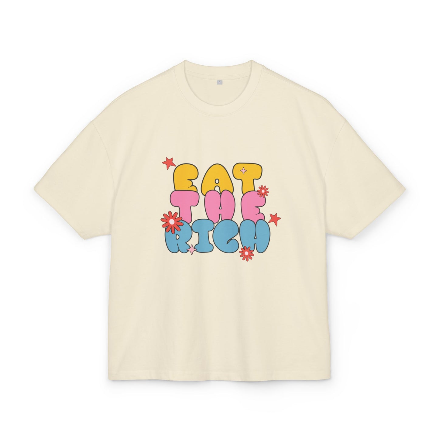 Graphic Box Tee - 'Eat the Rich' Unisex Heavy Cotton T-Shirt, Casual Wear, Soothing Vibes, Gift Idea for Friends, Statement Apparel