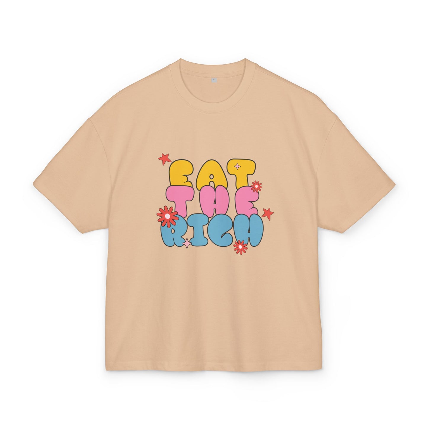 Graphic Box Tee - 'Eat the Rich' Unisex Heavy Cotton T-Shirt, Casual Wear, Soothing Vibes, Gift Idea for Friends, Statement Apparel