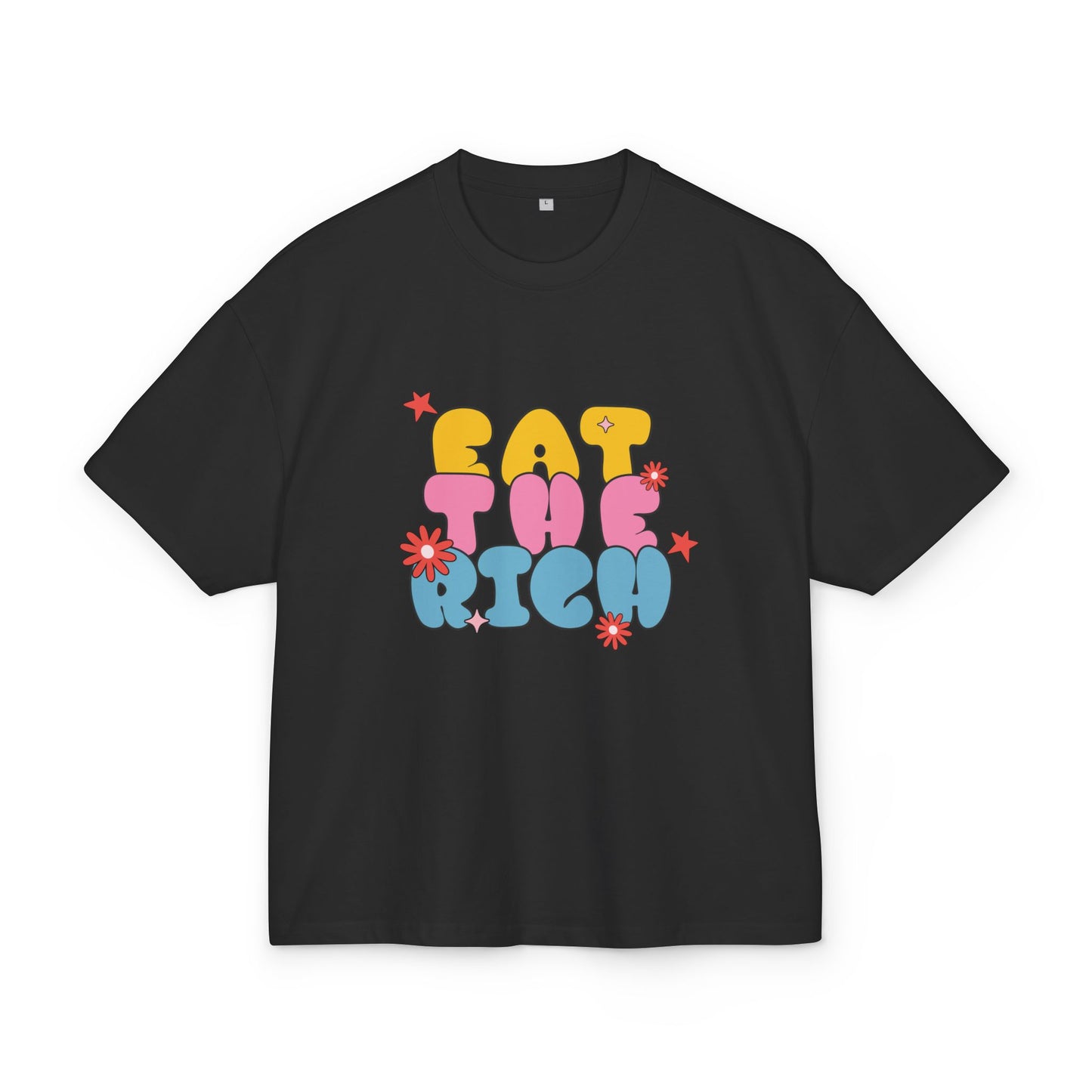 Graphic Box Tee - 'Eat the Rich' Unisex Heavy Cotton T-Shirt, Casual Wear, Soothing Vibes, Gift Idea for Friends, Statement Apparel